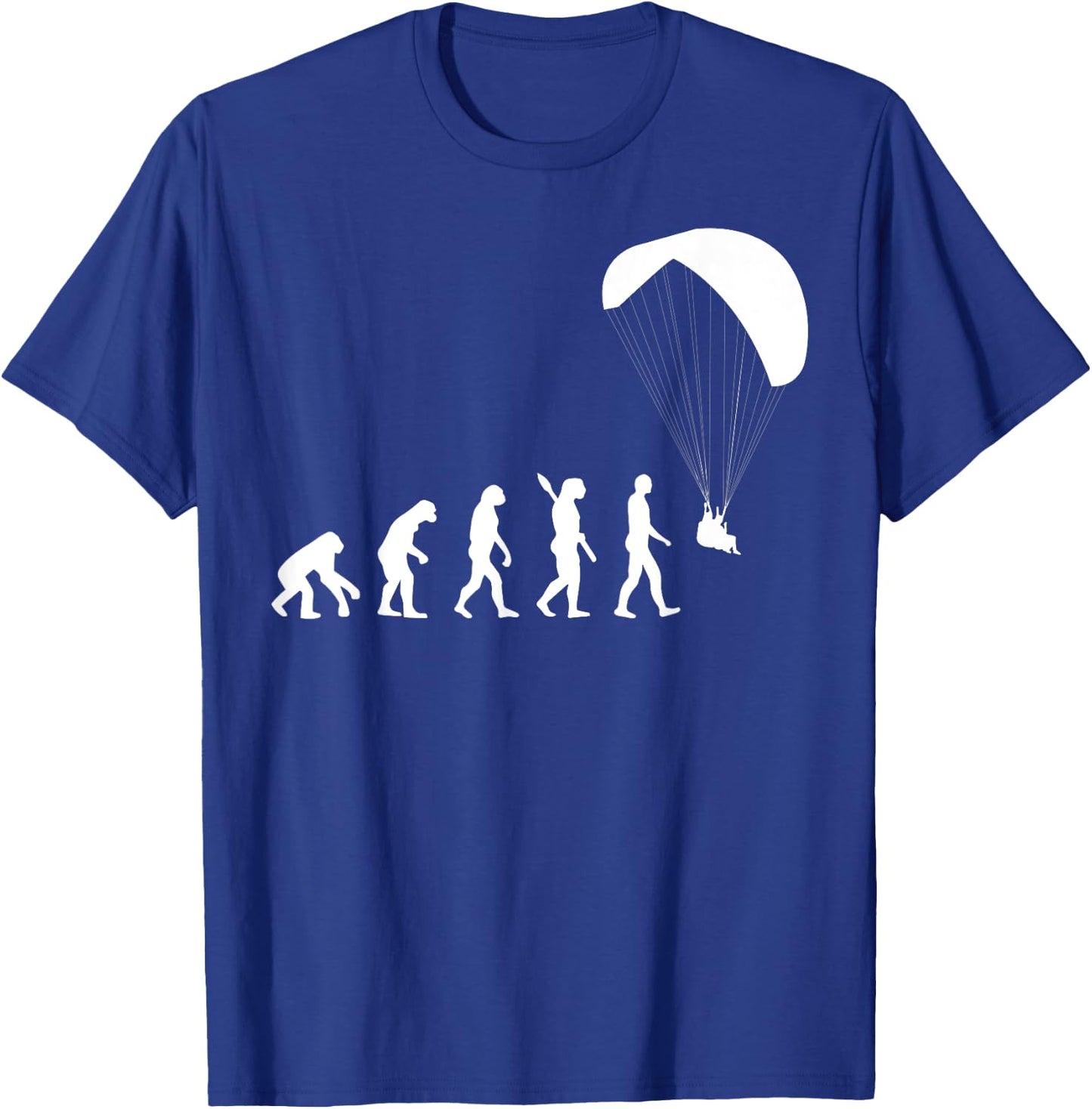 Paragliding Evolution Graphic Novelty Paraglider Soaring T-Shirt - T-Shirt | Royal