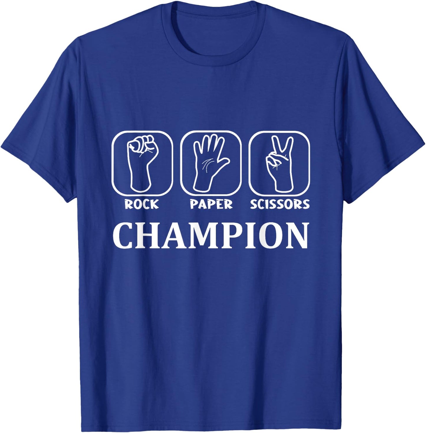 Funny Game Scissors Stone Paper Champion T-Shirt - T-Shirt | Royal