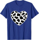 Cow Print Heart Cow Mom Mommy Dad Cow Lover Women Men Farmer T-Shirt - T-Shirt | Royal