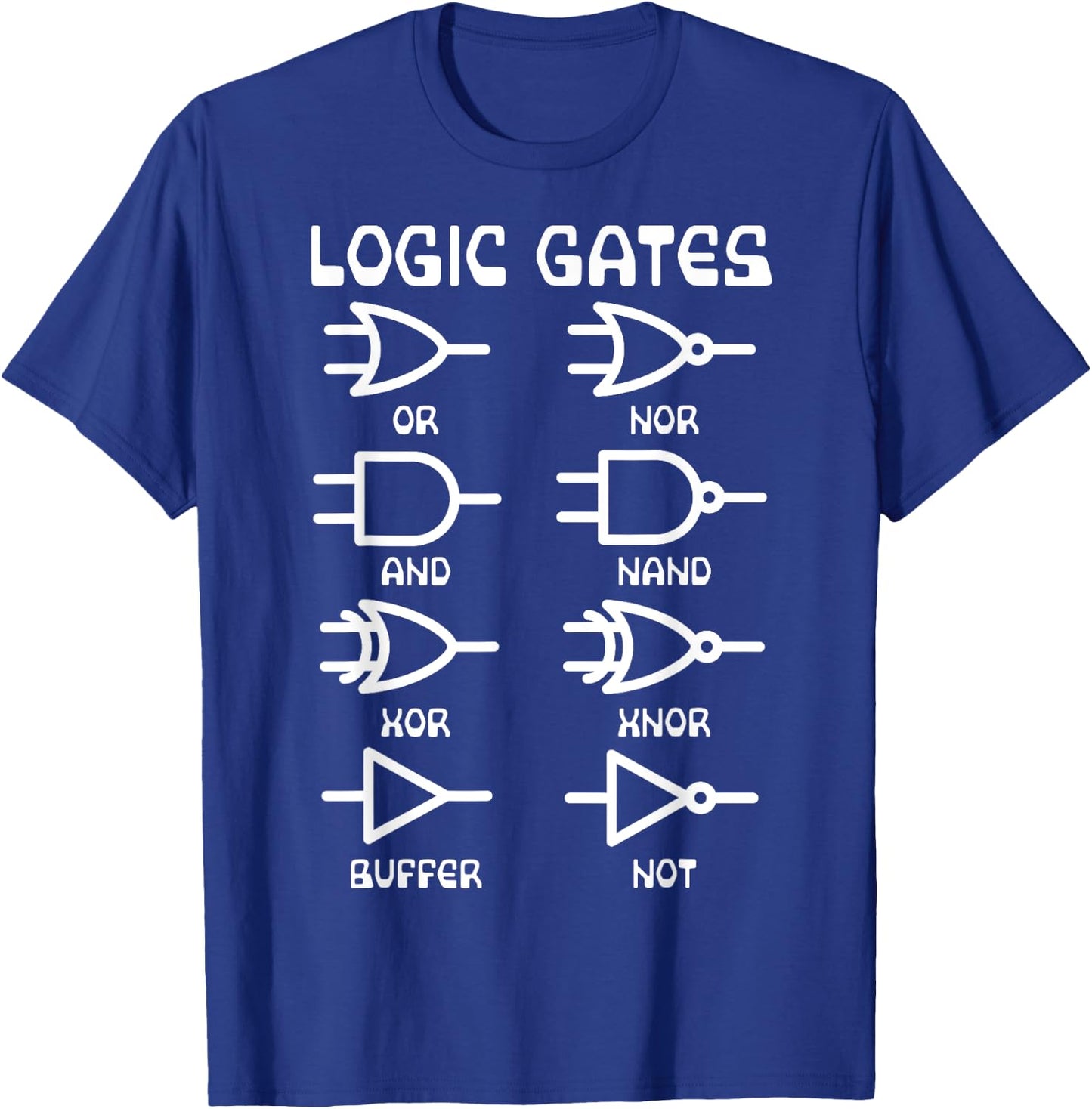Nerdy Funny Logic Gates Computer Science Electrical Engineer T-Shirt - T-Shirt | Royal