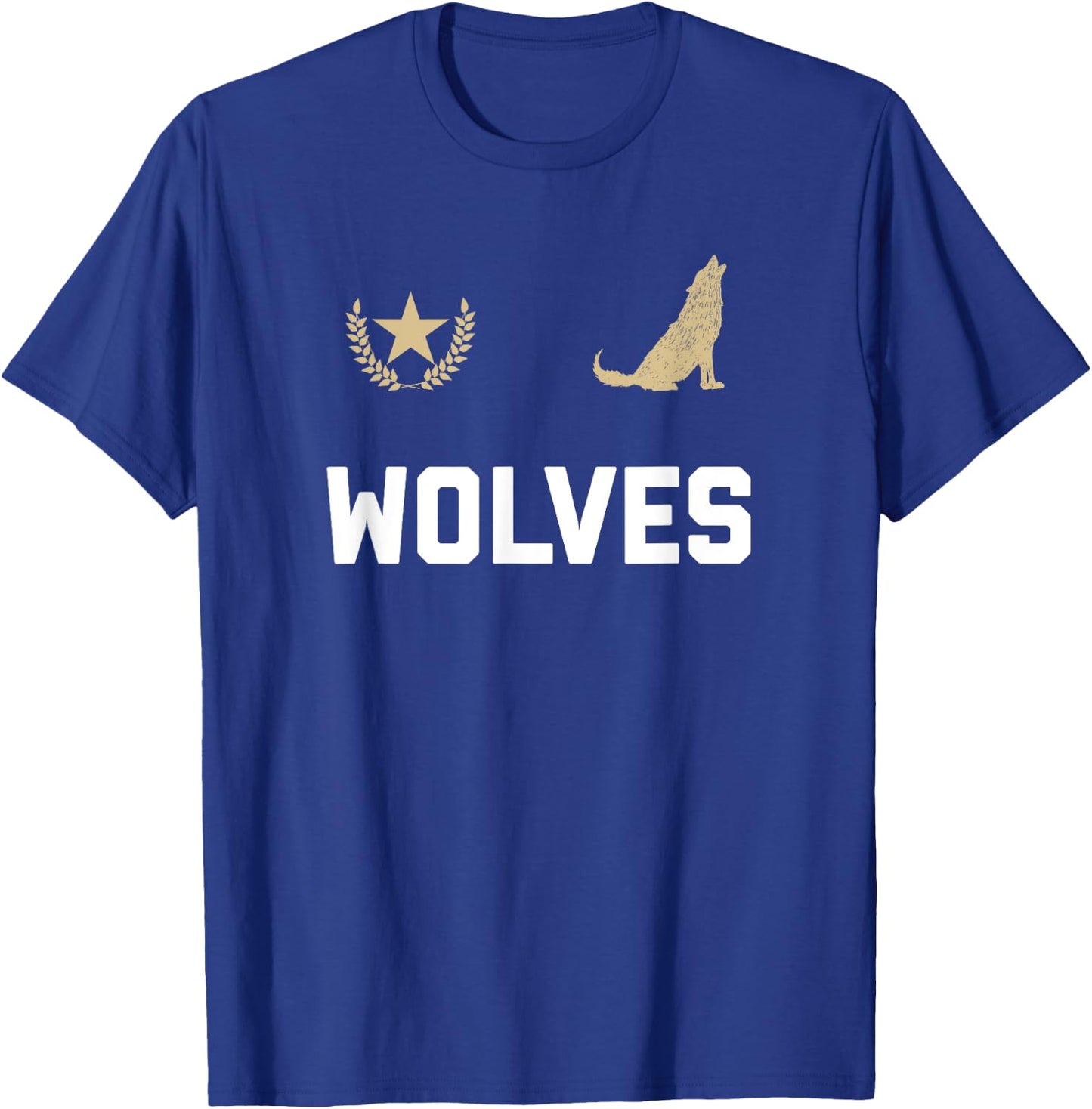 Wolves Soccer Jersey Hat and Kit Co. Vintage Wolves Jersey , -Adults, -Kids, Grey, Small, Short Sleeve, Classic Fit, , Retro Design T-Shirt - T-Shirt | Royal