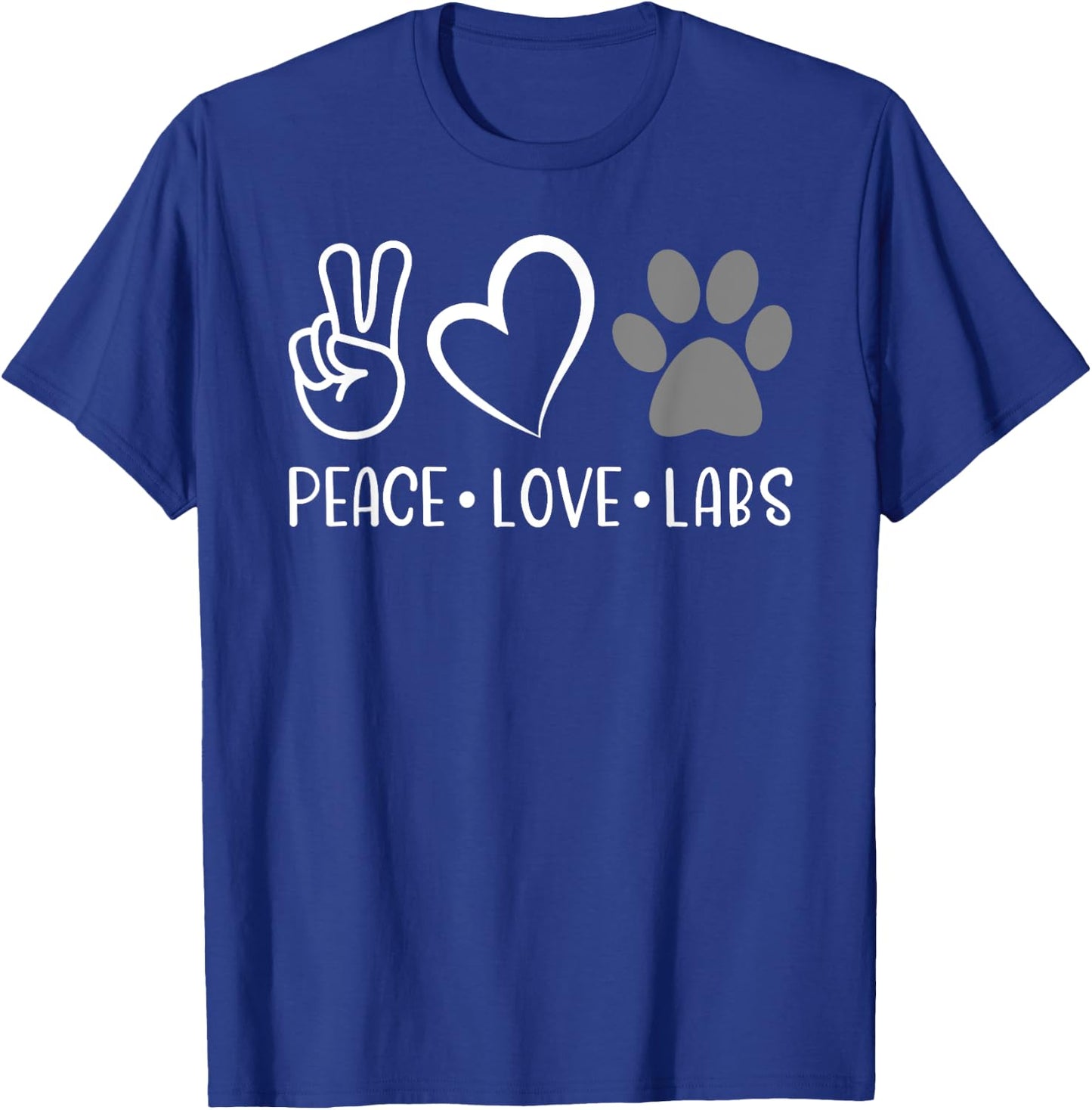 Peace Love Silver Labs Labrador Lab Mom Valentine's Day T-Shirt - T-Shirt | Royal