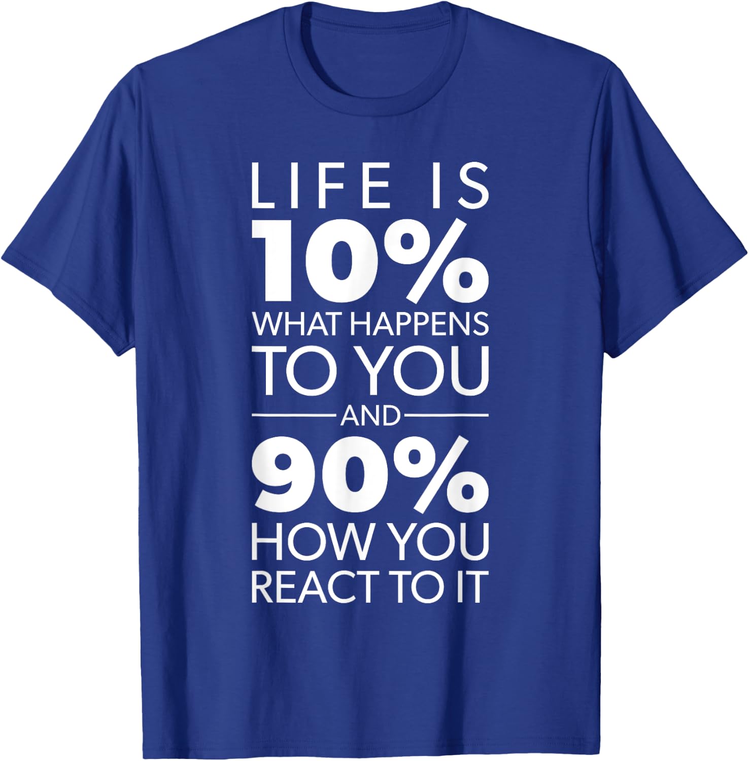Life Is About What Happens To You vs How You React To It T-Shirt - T-Shirt | Royal