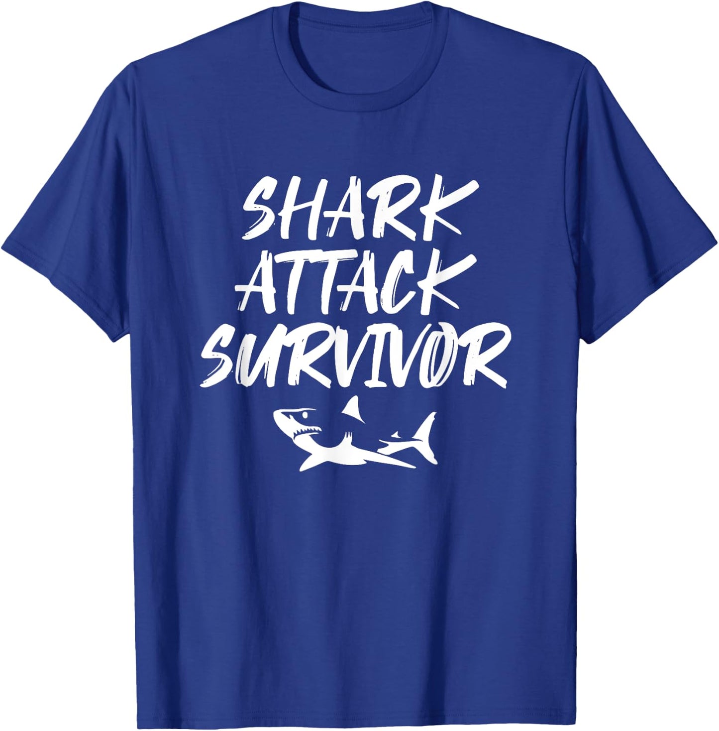 Shark Attack Survivor Funny Amputee Joke Handicapped T-Shirt - T-Shirt | Royal