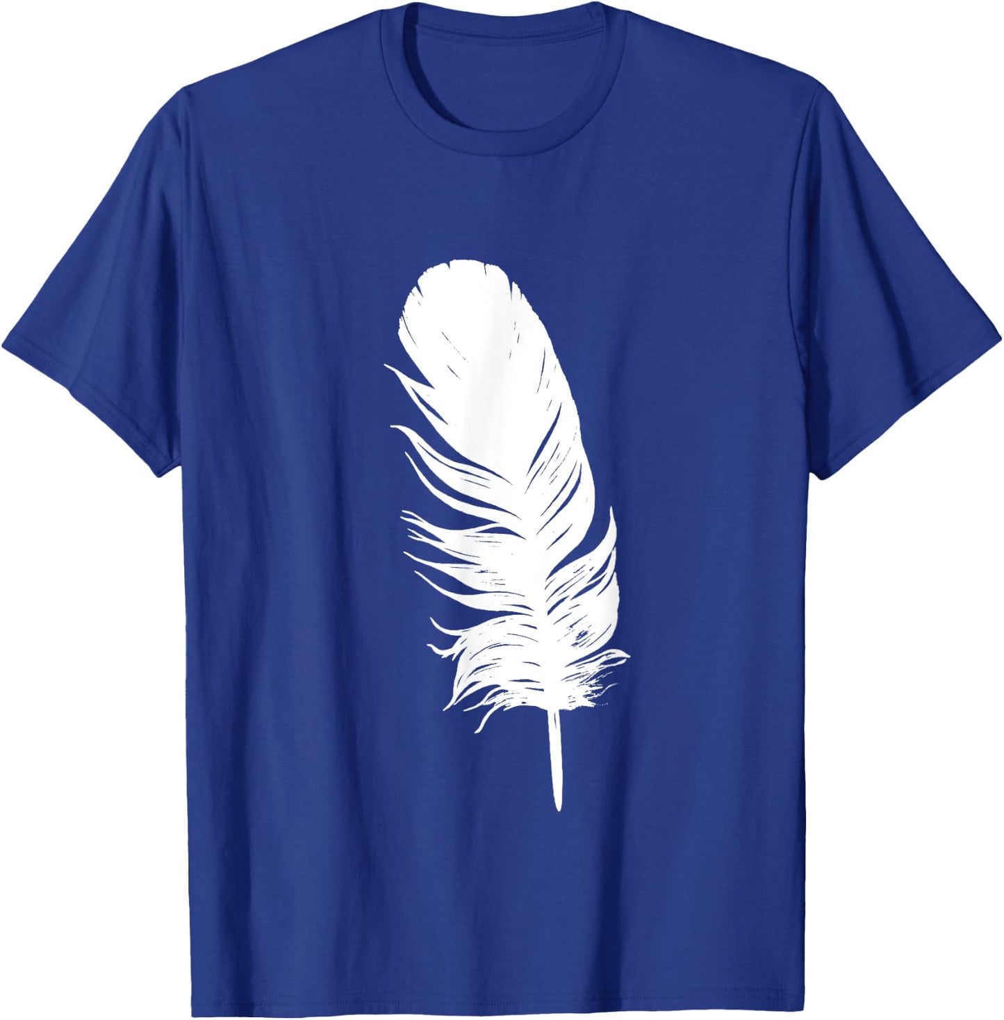 White feather print, casual, graphic, sleeveless summer Women Kids T-Shirt - T-Shirt | Royal