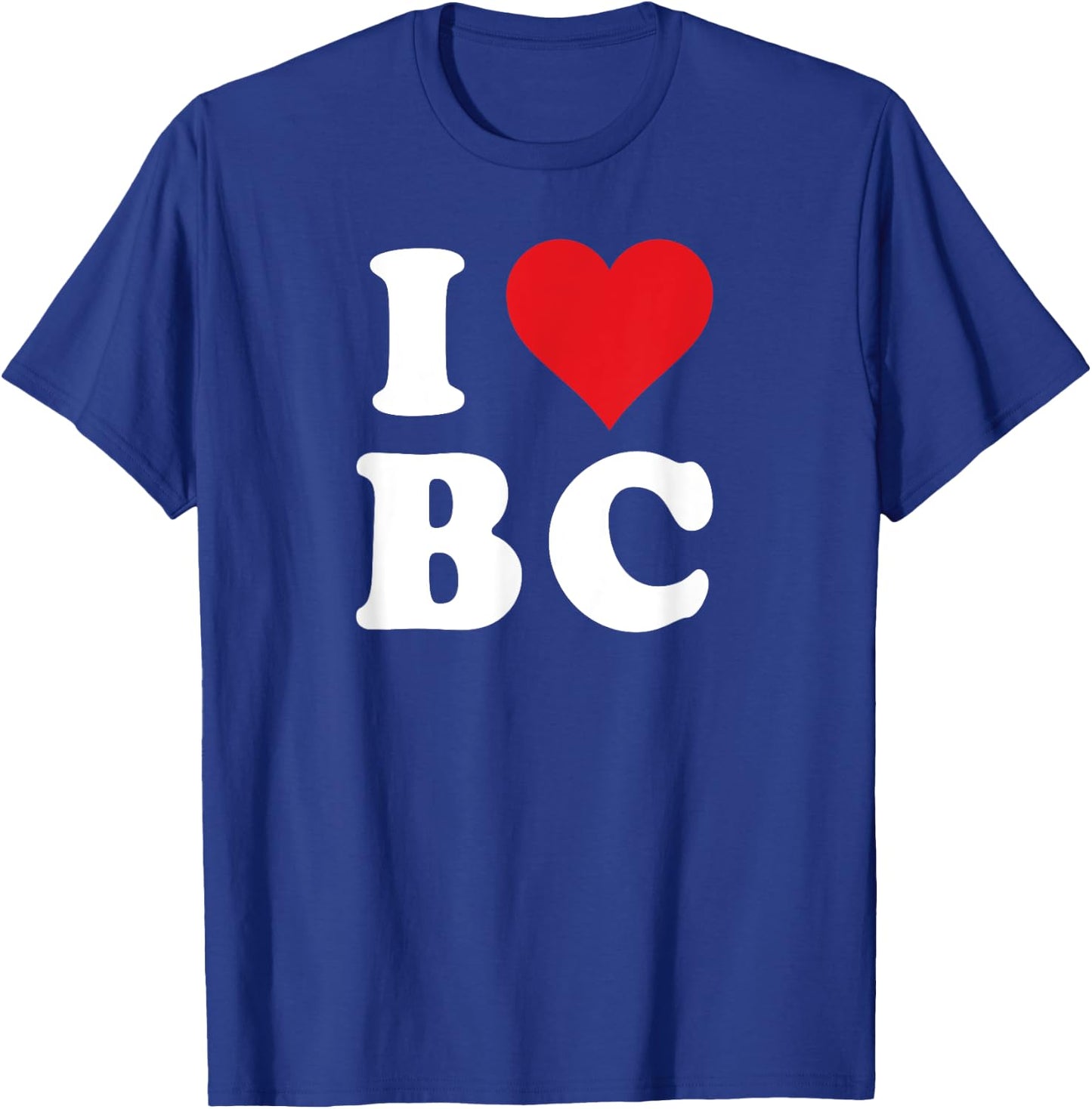 I Heart BC Initials I Love B.C. First And Last Name B C T-Shirt - T-Shirt | Royal