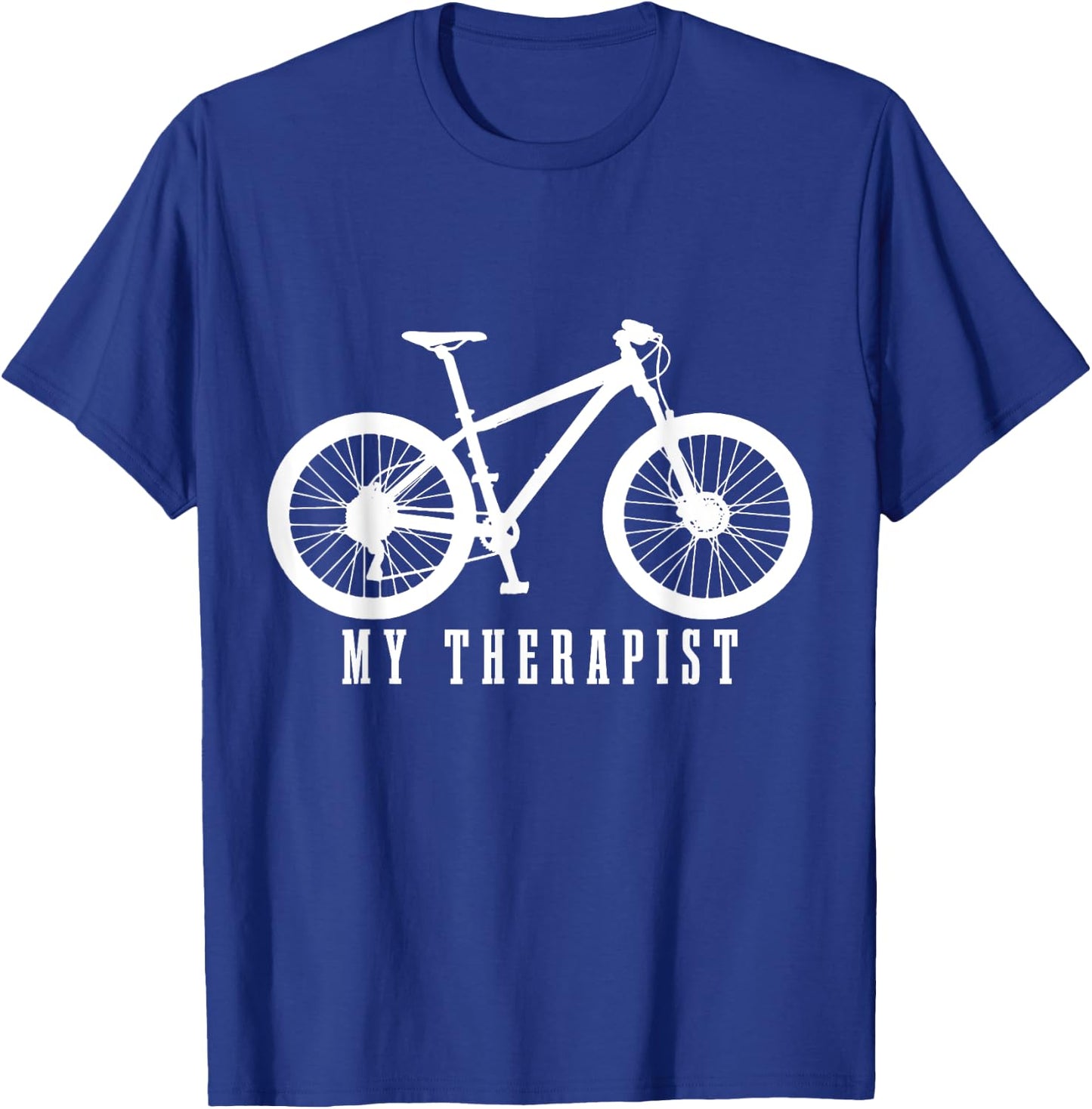 Mountain Bike My Therapist Funny MTB Biker Bicycle Cycling T-Shirt - T-Shirt | Royal