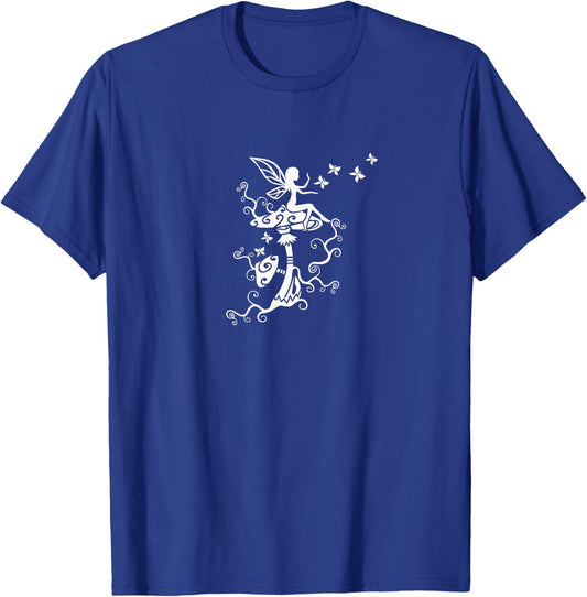 Fairy butterflies mushrooms elf magic Wicca nature mythology T-Shirt - T-Shirt | Royal