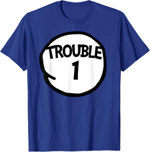 Trouble 1 Funny Trouble One Matching Group Trouble 1 T-Shirt - T-Shirt | Royal