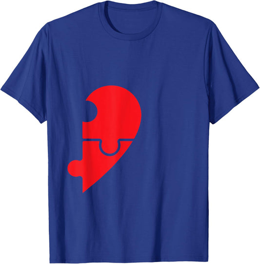 Half Heart Right Hand Side Love Couple Camisa Pareja Ropa T-Shirt - T-Shirt | Royal