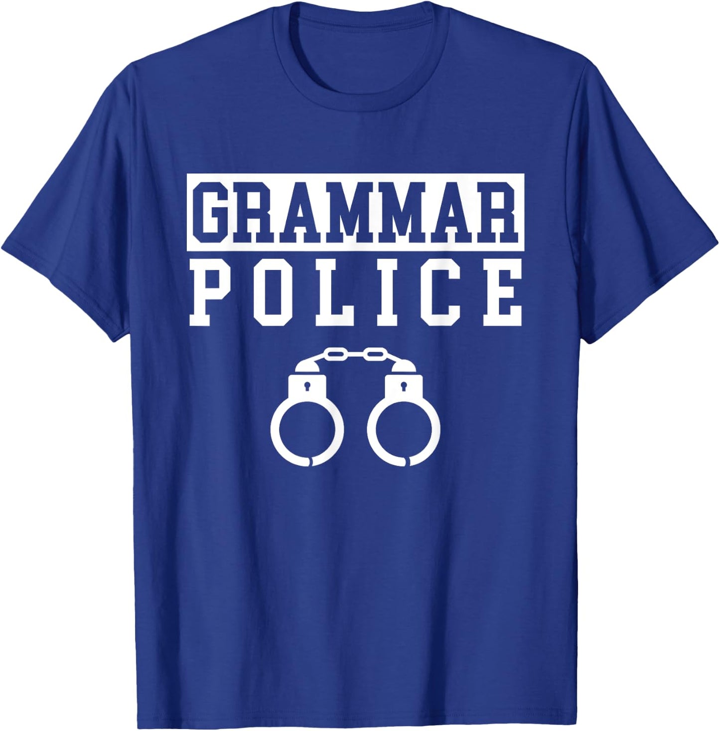 Grammar Police Spelling Correct Cop T-Shirt - T-Shirt | Royal