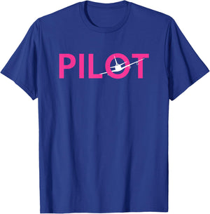 Female Pilot Aviation T-Shirt - T-Shirt | Royal
