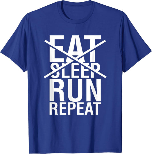 Eat Sleep Run Repeat Runner Jogger Jogging Running T-Shirt - T-Shirt | Royal