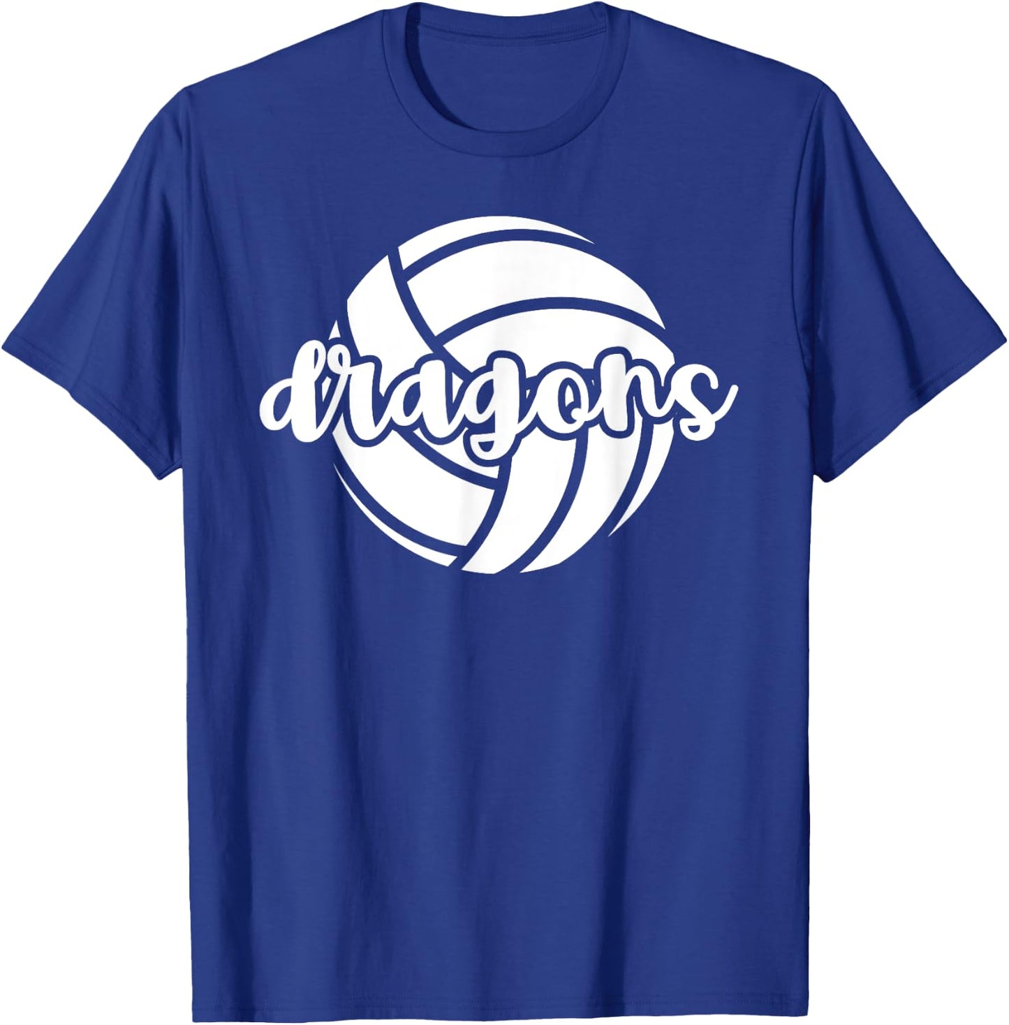 Dragons Volleyball Team Mascot School Spirit Game Night T-Shirt - T-Shirt | Royal