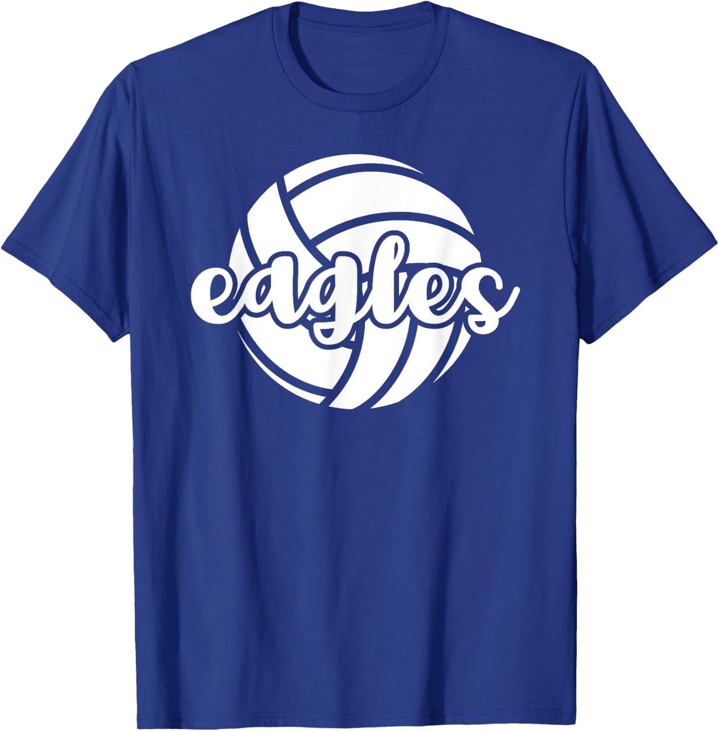Eagles Volleyball Team Mascot School Spirit Game Night T-Shirt - T-Shirt | Royal