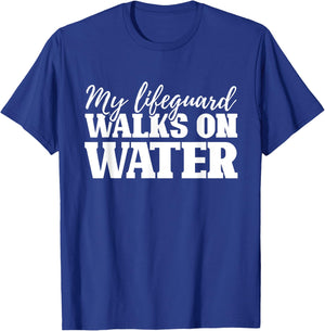 My Lifequard Walks On Water Jesus Religion Christian Gifts T-Shirt - T-Shirt | Royal