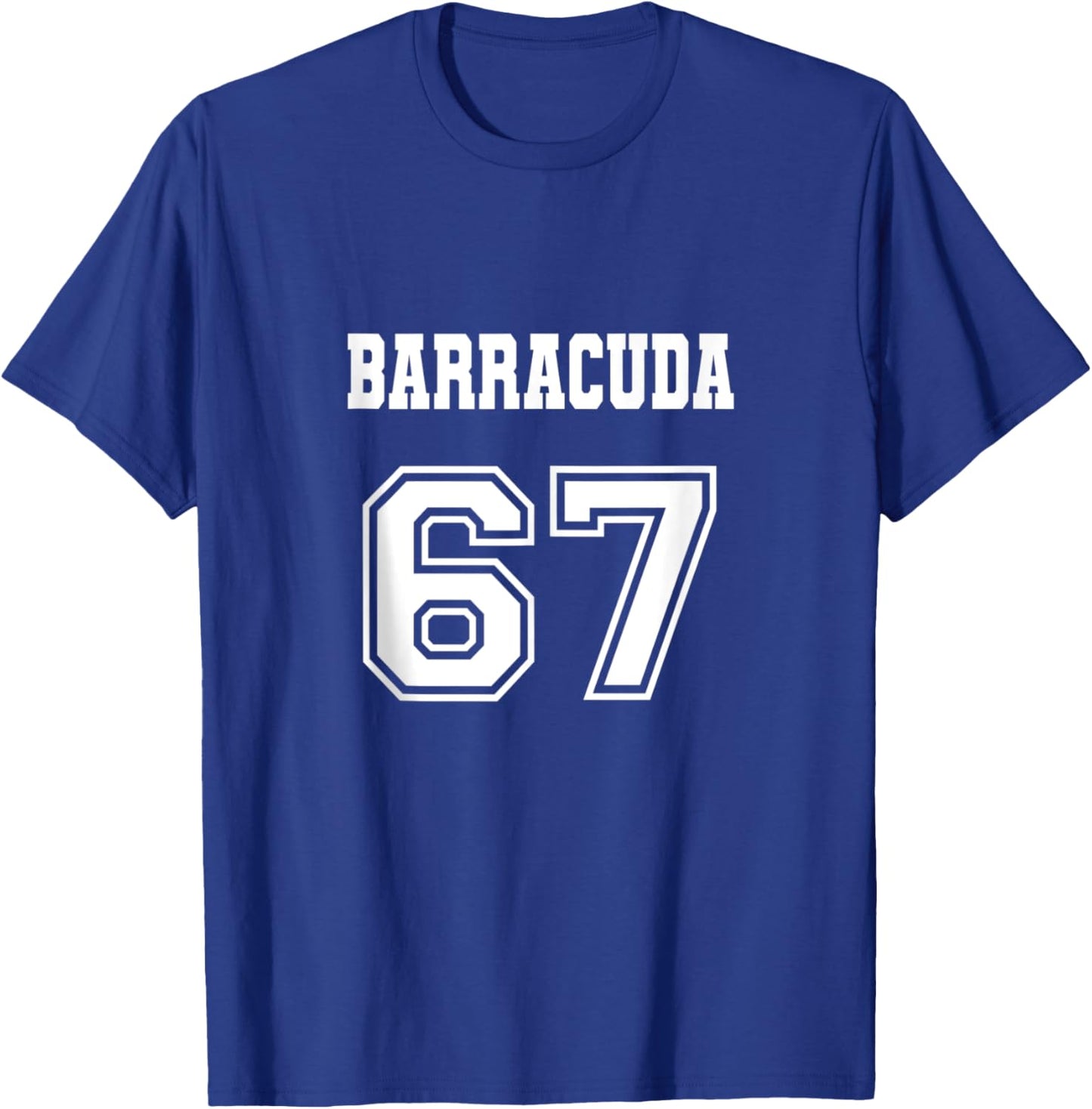 Jersey Style Barracuda 67 1967 Old School Muscle Car Fishing T-Shirt - T-Shirt | Royal