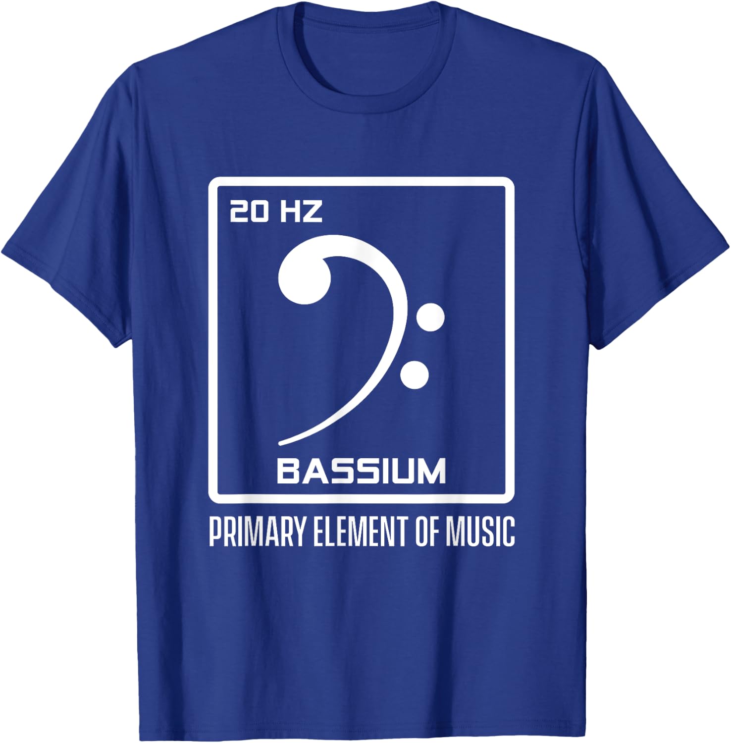 Bass Clef Bassist Guitarist Bass Guitar Player Musician Rock T-Shirt - T-Shirt | Royal