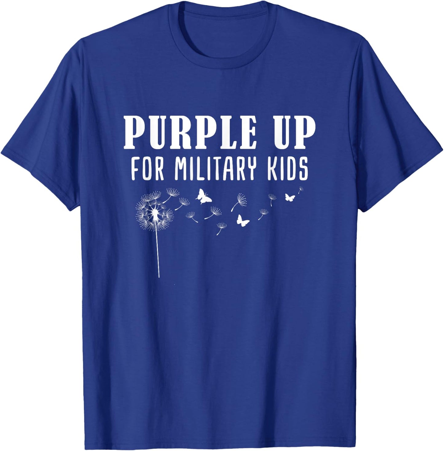 Dandelion Purple Up Military Child Awareness | Men & Women T-Shirt - T-Shirt | Royal