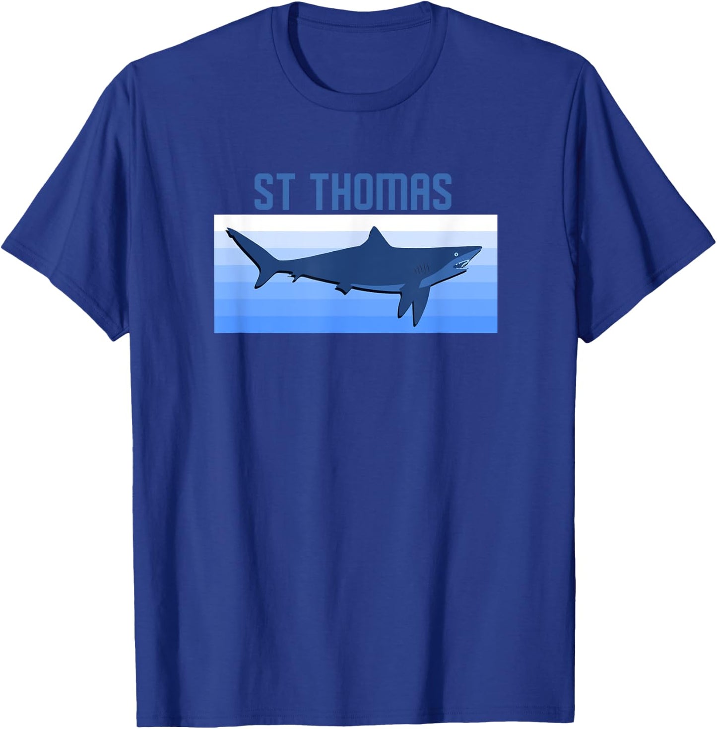 St Thomas Virgin Islands Retro Shark Souvenir T-Shirt - T-Shirt | Royal
