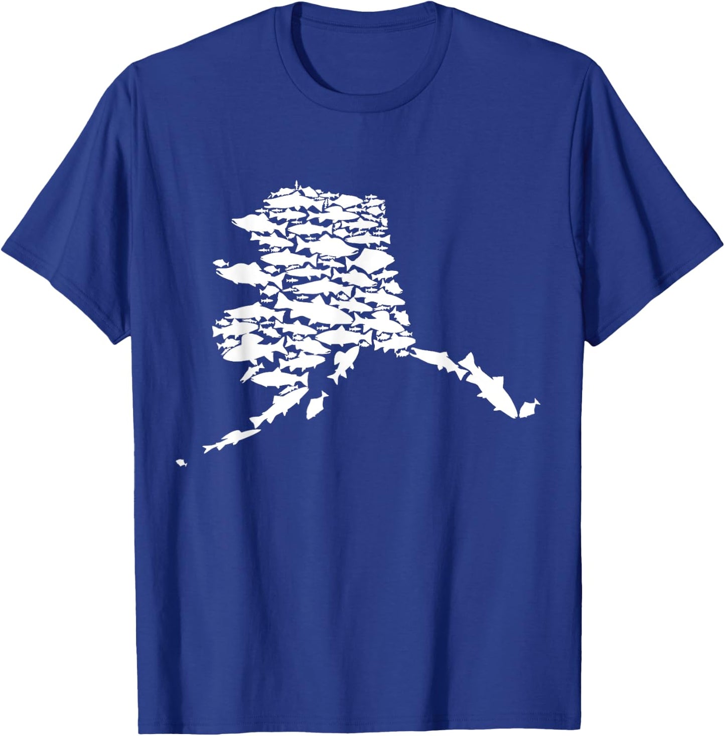 Alaskan Fish Alaska State Made of Wild Salmon Halibut Trout T-Shirt - T-Shirt | Royal