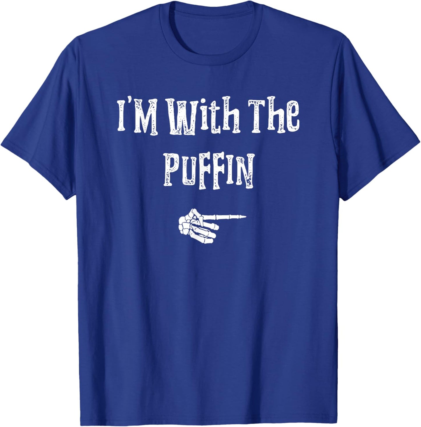 I'm With Puffin Bird Halloween Costume Funny Couple Matching T-Shirt - T-Shirt | Royal