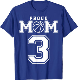 Number 3 Custom Proud Basketball Mom Personalized T-Shirt - T-Shirt | Royal