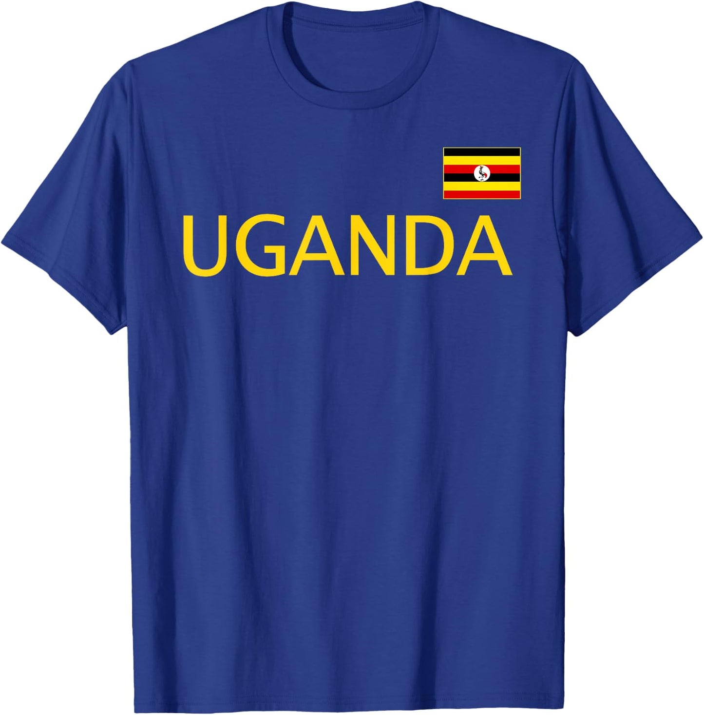Uganda Flag Sports Football Soccer Athletic Jersey Style T-Shirt - T-Shirt | Royal