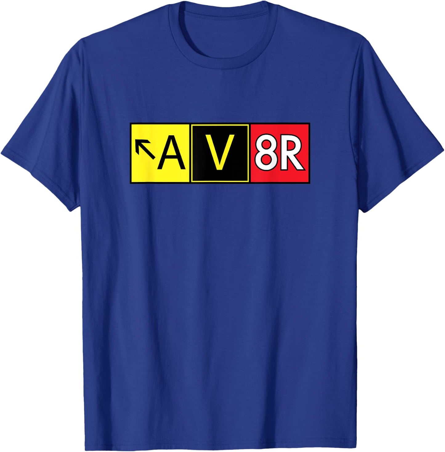 Pilot AV8R Taxiway Sign T-Shirt - T-Shirt | Royal