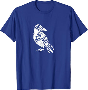 Nevermore Poe Raven - Cool Edgar Allen Poe Raven T-Shirt - T-Shirt | Royal