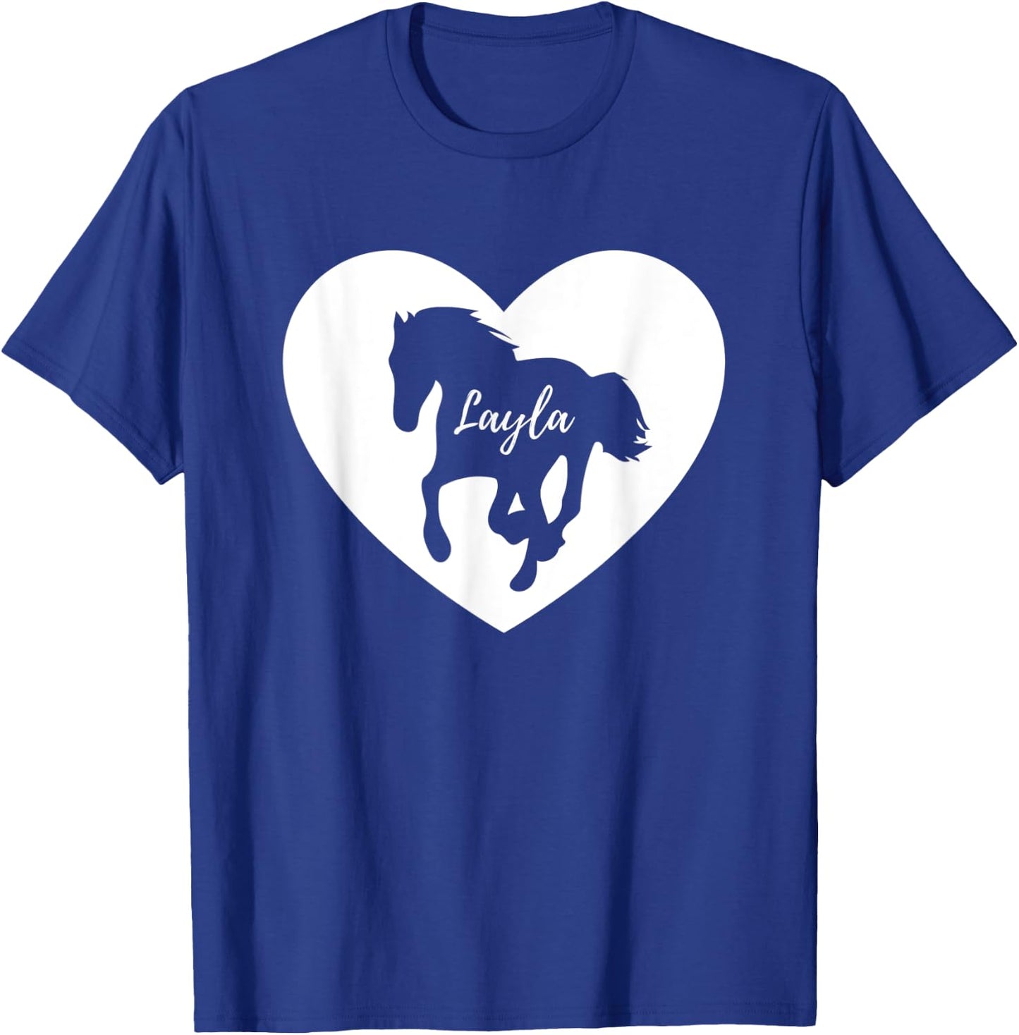 Layla Horse Lover Shirt for Girls Named Layla Loves Horses T-Shirt - T-Shirt | Royal
