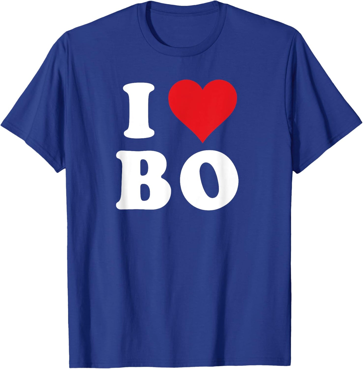 I Heart BO Initials I Love B.O. First And Last Name B O T-Shirt - T-Shirt | Royal