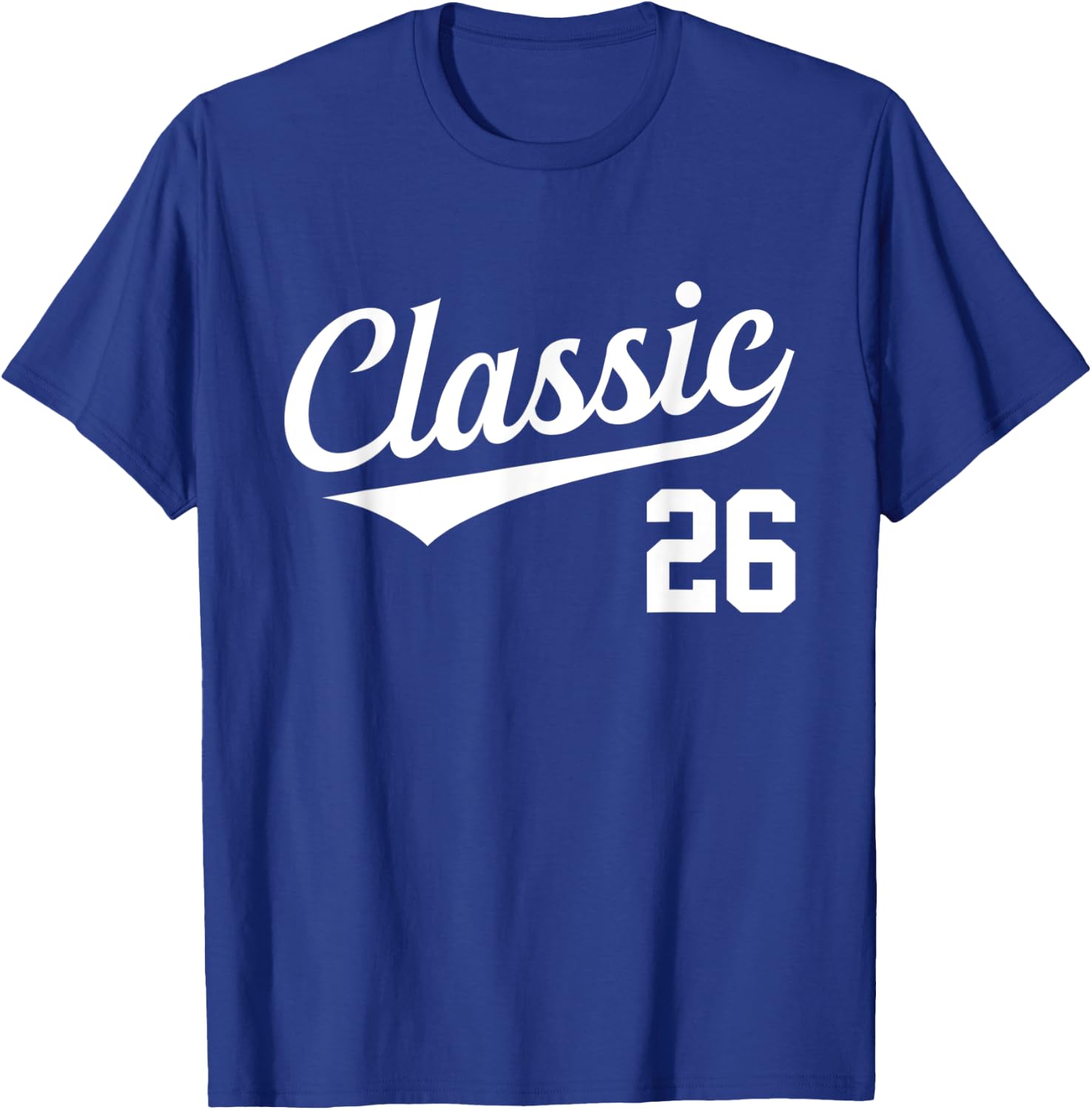 Baseball Jersey Style Birthday Classic Age 26 T-Shirt - T-Shirt | Royal
