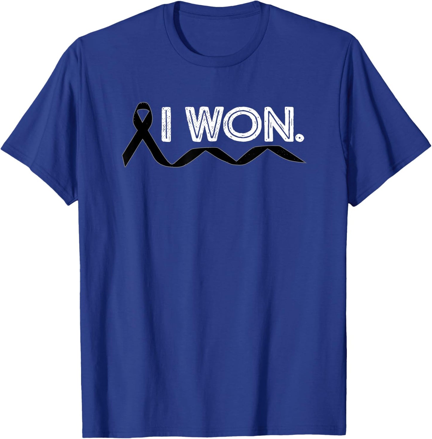 Melanoma Cancer I Won Skin Cancer Ribbon Awareness Warrior T-Shirt - T-Shirt | Royal