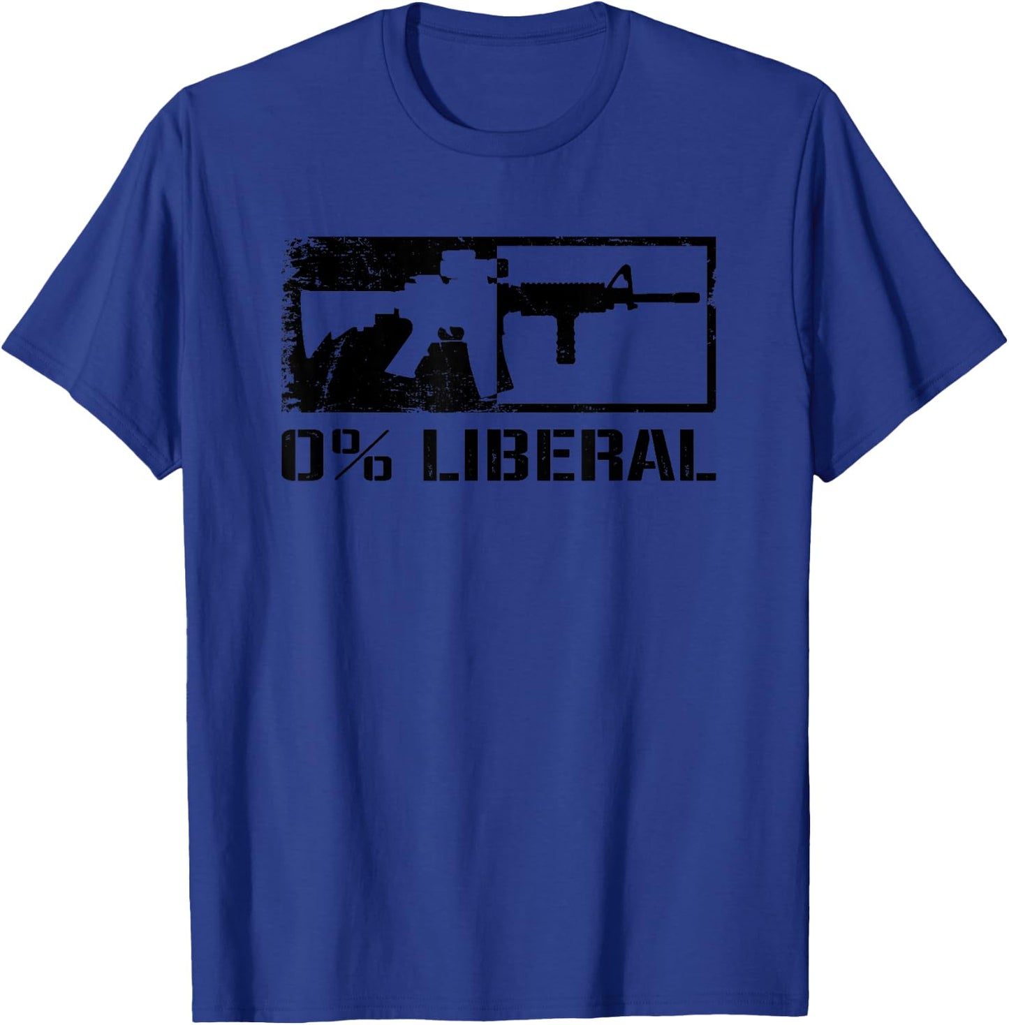 0% Liberal - Republican 2nd Amendment AR15 Rifle Funny Gun T-Shirt - T-Shirt | Royal