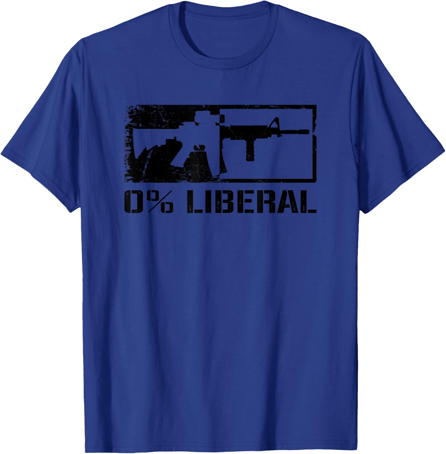 0% Liberal - Republican 2nd Amendment AR15 Rifle Funny Gun T-Shirt - T-Shirt | Royal