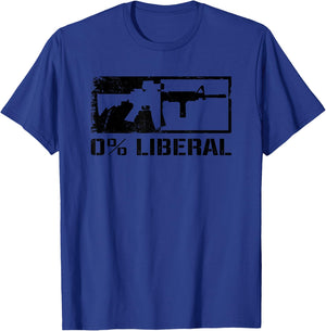 0% Liberal - Republican 2nd Amendment AR15 Rifle Funny Gun T-Shirt - T-Shirt | Royal