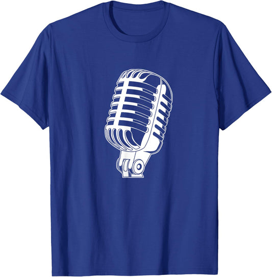 Retro Vintage Music Singer Oldschool Microphone T-Shirt - T-Shirt | Royal