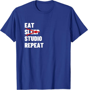 Eat Sleep Studio Repeat - Funny Architecture Gift T-Shirt - T-Shirt | Royal