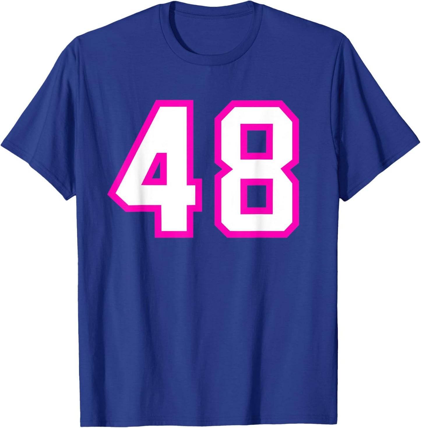 Number #48 Sport Jersey Birthday Age Lucky No. Pink White T-Shirt - T-Shirt | Royal