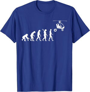 Gyrocopter Aviation Evolution Gyrocopter Pilot Autogyro T-Shirt - T-Shirt | Royal