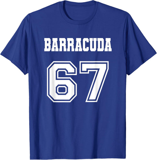 Jersey Style Barracuda 67 1967 Old School Muscle Car Fishing T-Shirt - T-Shirt | Royal