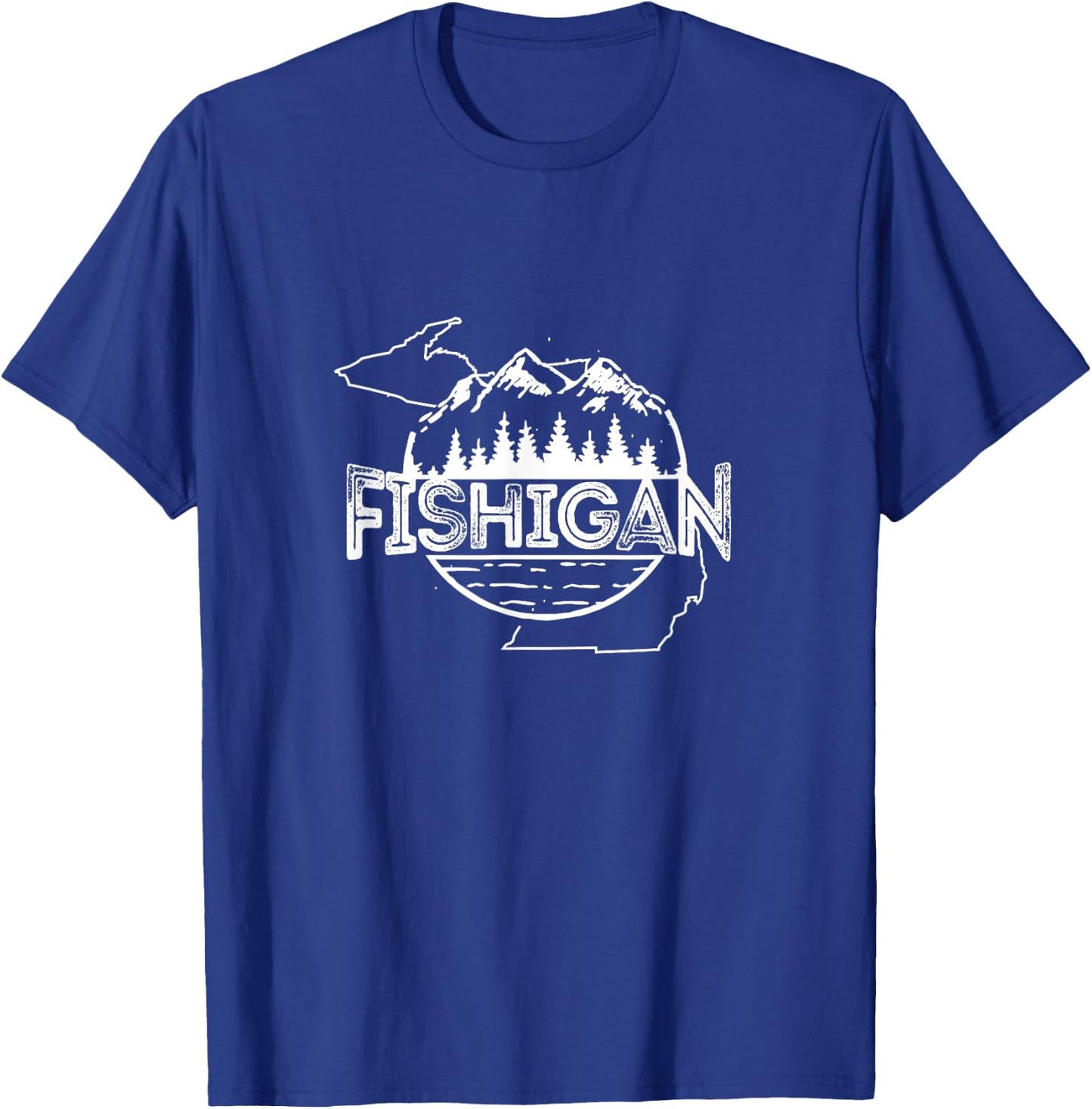 Fishigan, For Michigan Fisherman and Outdoorsmen T-Shirt - T-Shirt | Royal