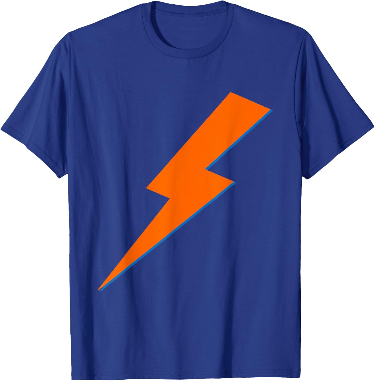 Cool Orange Blue Lightning Bolt Print T-Shirt - T-Shirt | Royal