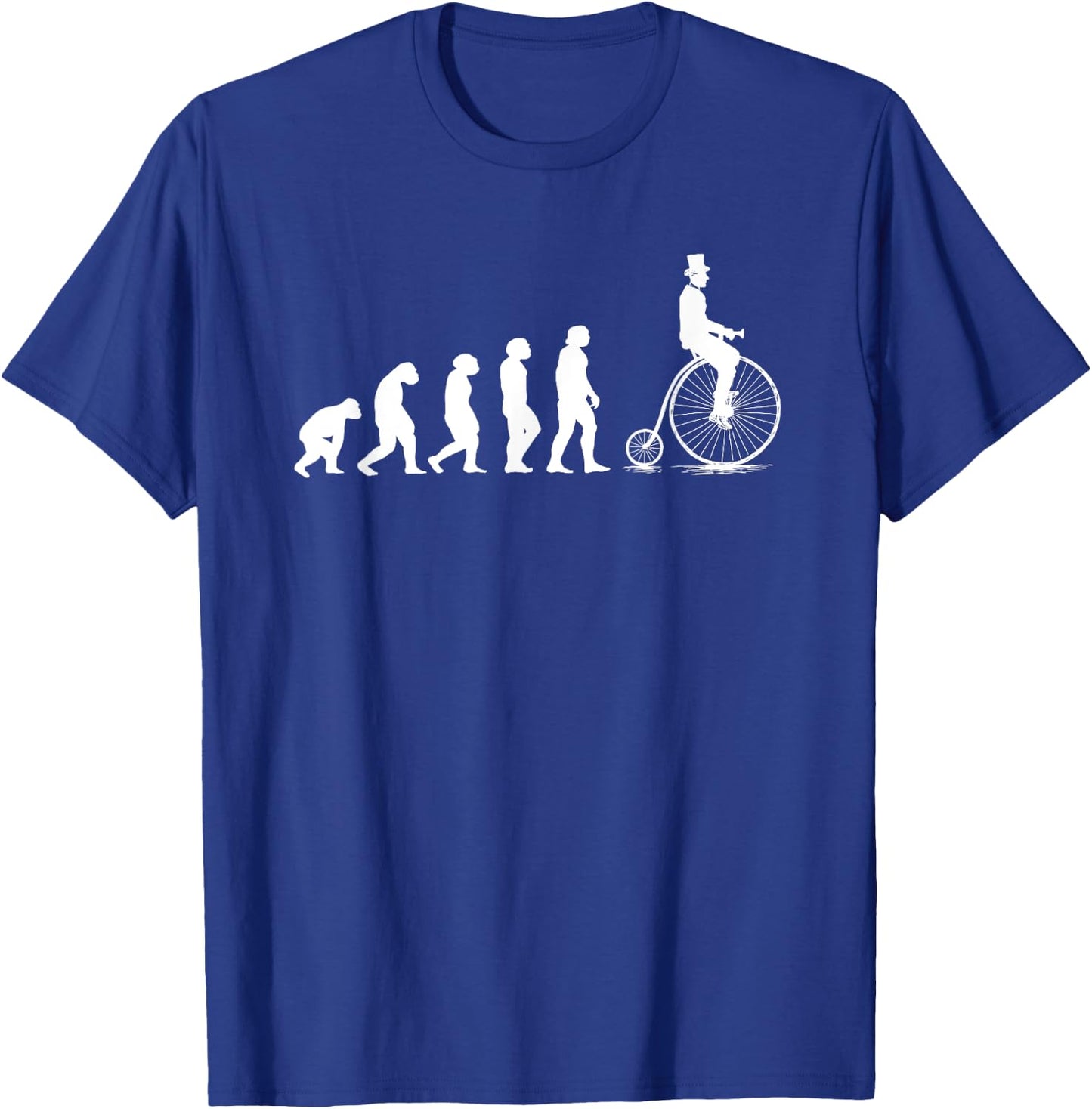 Funny Penny Farthing Bike Evolution Design Retro Cyclist T-Shirt - T-Shirt | Royal