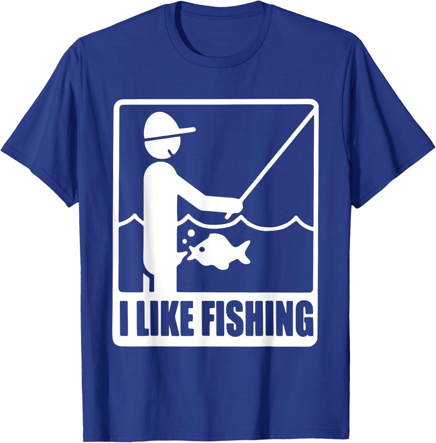 I Like Fishing Fathers Day Funny Fisherman Dad Papa Husband T-Shirt - T-Shirt | Royal