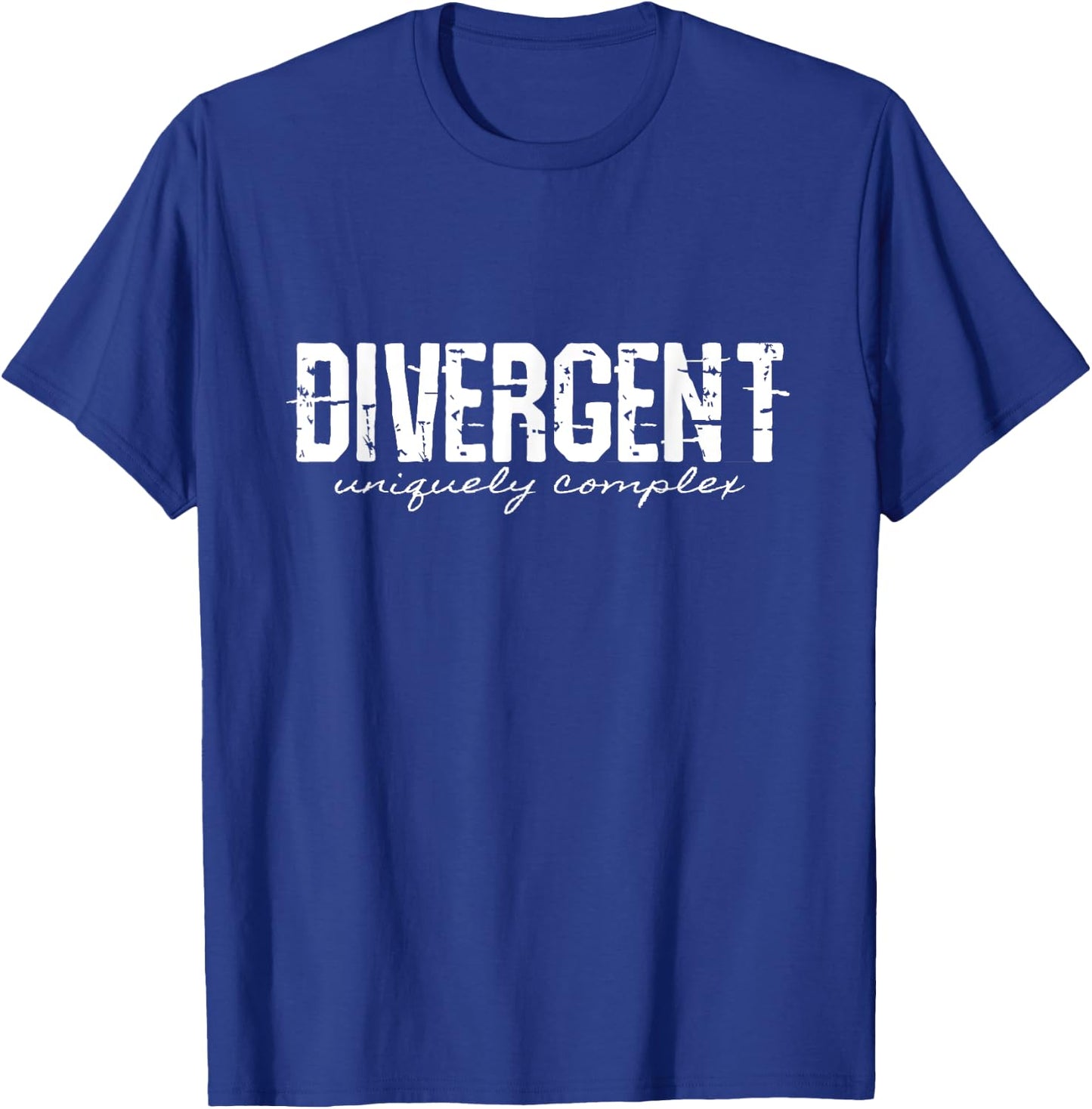 Canny Geek Divergent Uniquely Complex - Black, -Adults, Short Sleeve, Modern, Letter Print, Sports, Maternity, Traveling T-Shirt - T-Shirt | Royal
