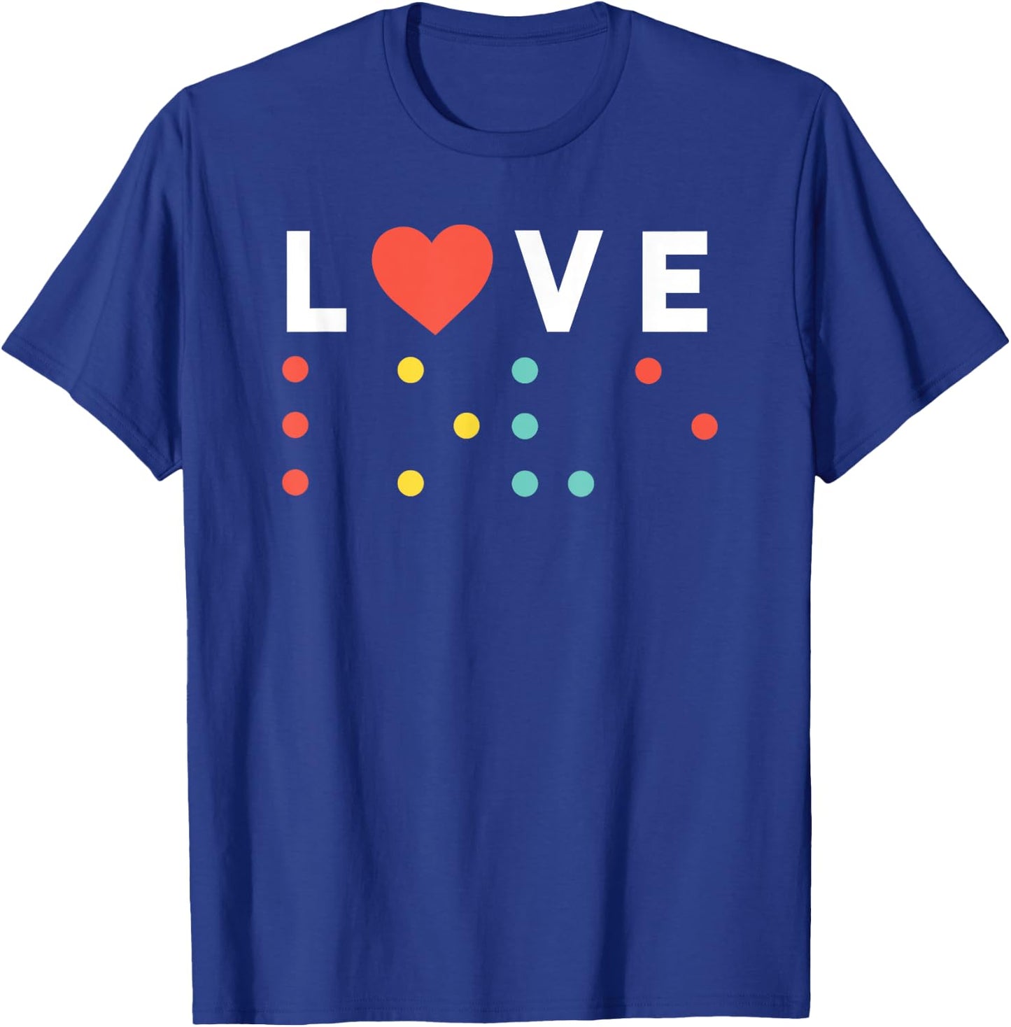 Vintage Love, Braille love gift, red heart T-Shirt - T-Shirt | Royal