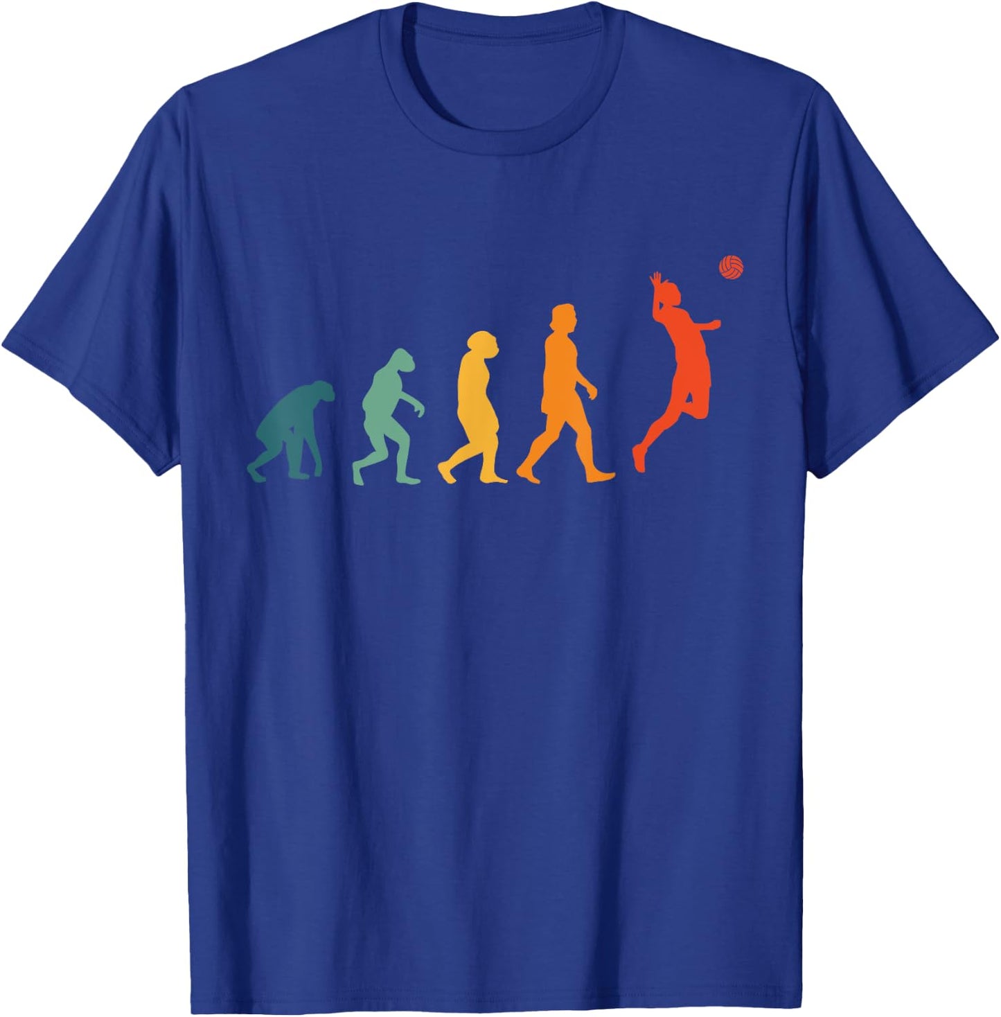 Volleyball Evolution Retro Beach volleyball Women Girls Kids T-Shirt - T-Shirt | Royal