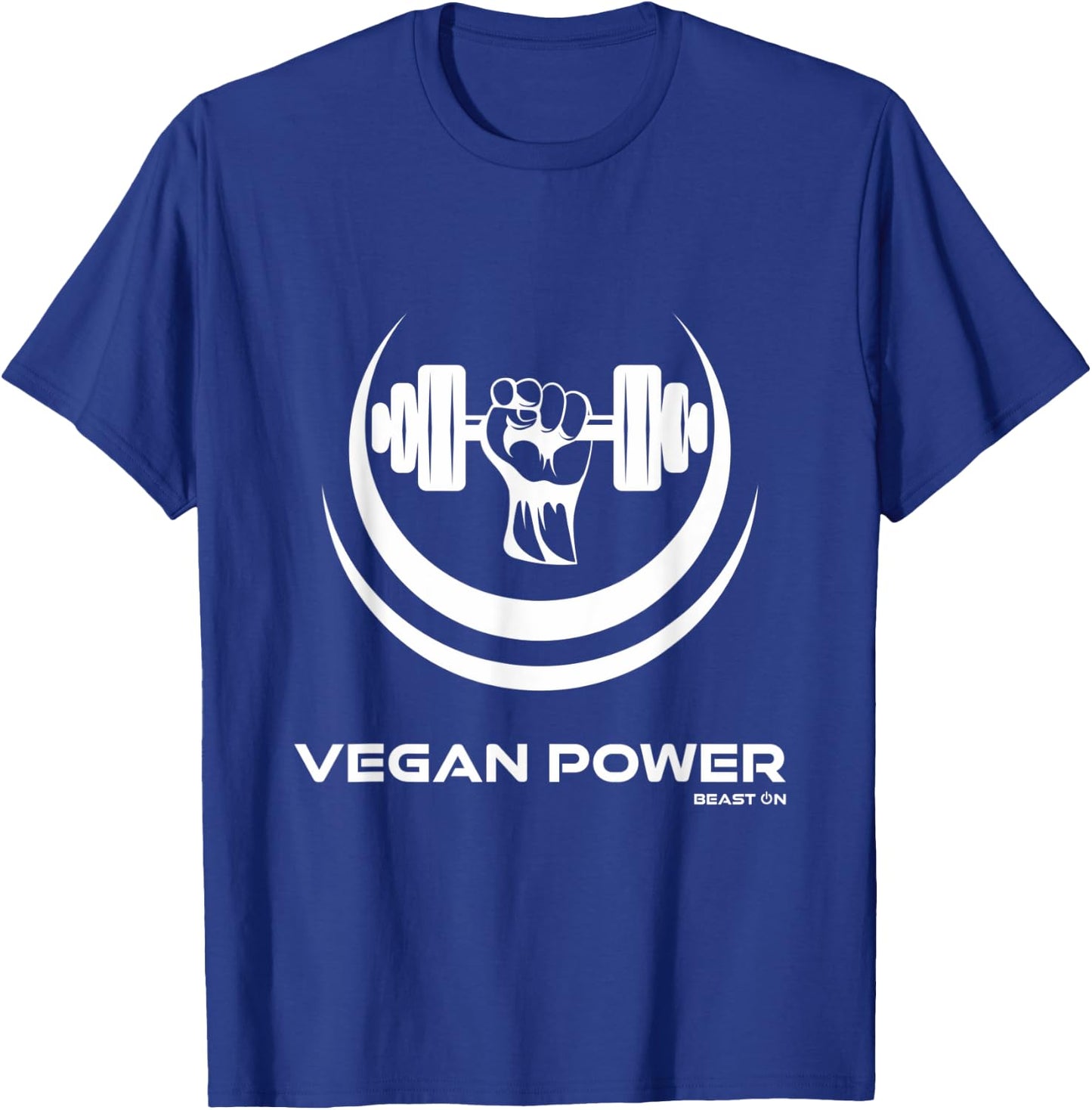 Vegan Power Dumbbell Vegan Gym Beast On Vegetarian Fitness T-Shirt - T-Shirt | Royal
